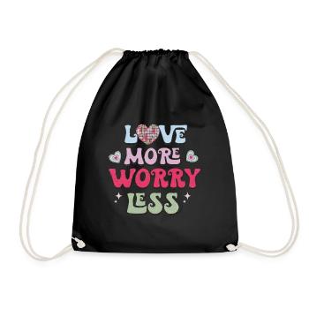 Aimer plus de soucis moins de valentins rétro - Sac de sport léger - noir - Devant
