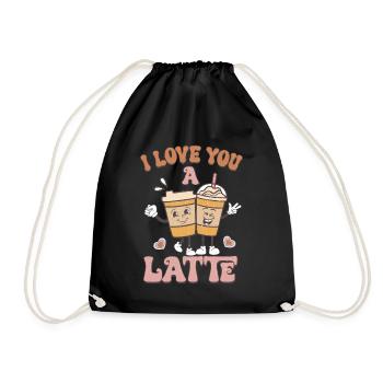 Ich Liebe Dich Retro Valentines - Turnbeutel - Schwarz - Vorne