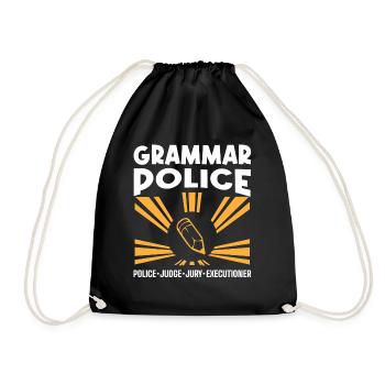 Grammar Police - English Teacher - Drawstring Bag - black - Front
