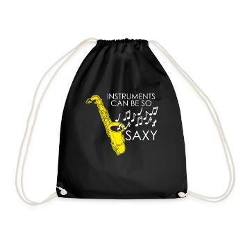Saxophone Music Saxy Jazz Saxophonist - Drawstring Bag - black - Front