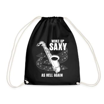 Saxophonist Jazz Music Saxy Saxophones - Drawstring Bag - black - Front