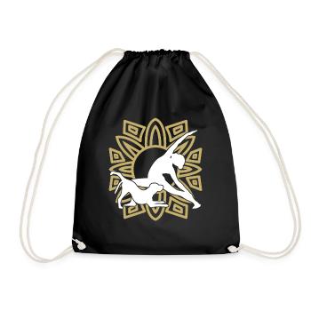 Chien Yoga Chien Méditation Yoga Exercice - Sac de sport léger - noir - Devant