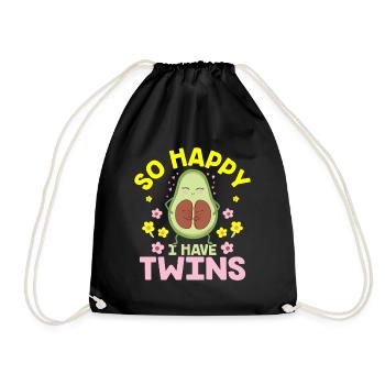 Gemini Pregnancy Avocado Mother's Day - Drawstring Bag - black - Front