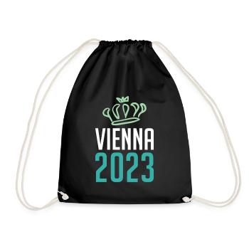 Vienna 2023 Wien Krone - Drawstring Bag - black - Front