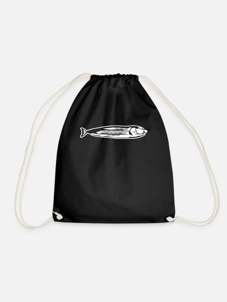 Sardine mit Sonnenbrille Hering - Turnbeutel - Schwarz