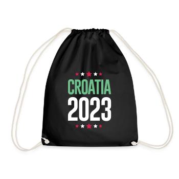 Croatia 2023 - Drawstring Bag - black - Front