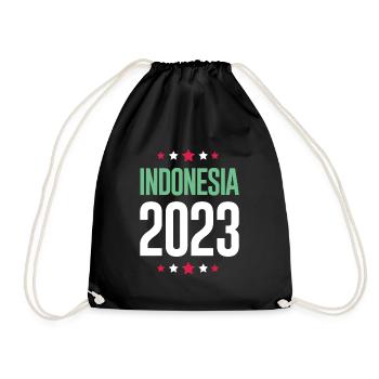 Indonesia 2023 - Drawstring Bag - black - Front