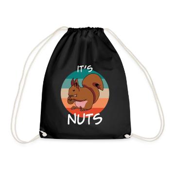 Eichhörnchen Retro Squirrel - Drawstring Bag - black - Front