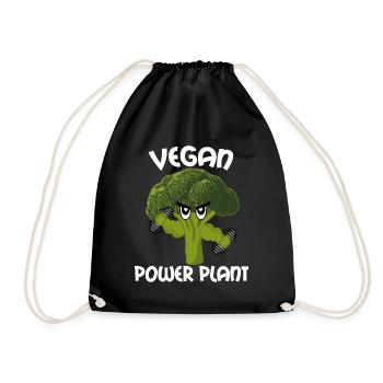Vegan Brokkoli Bodybuilding Veganer - Turnbeutel - Schwarz - Vorne