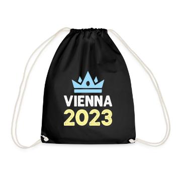 Vienna 2023 Wien Krone - Drawstring Bag - black - Front