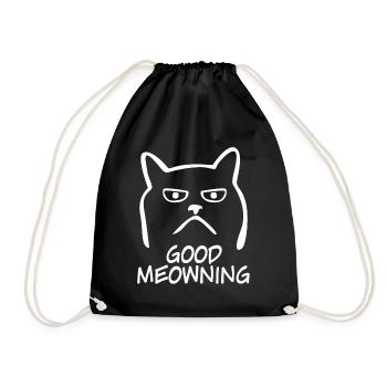 Hauskatze Katzen Guten Morgen Katze - Turnbeutel - Schwarz - Vorne