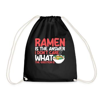 Ramen Noodle Soup Japanese Kawaii Gift Ramen - Drawstring Bag - black - Front