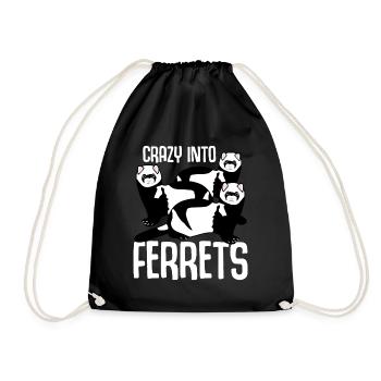 Crazy into Ferrets - Turnbeutel - Schwarz - Vorne