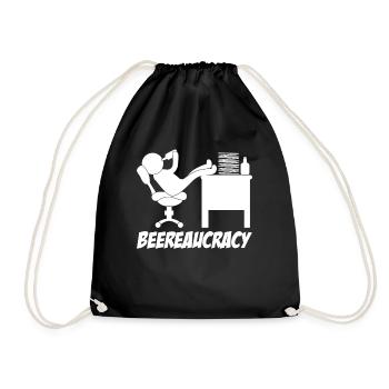Beer drinking in the office - Drawstring Bag - black - Front