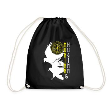 Raven Vegvisir Viking Ravens - Drawstring Bag - black - Front