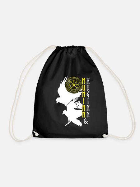 Rabe Vegvisir Wikinger Raben - Turnbeutel - Schwarz