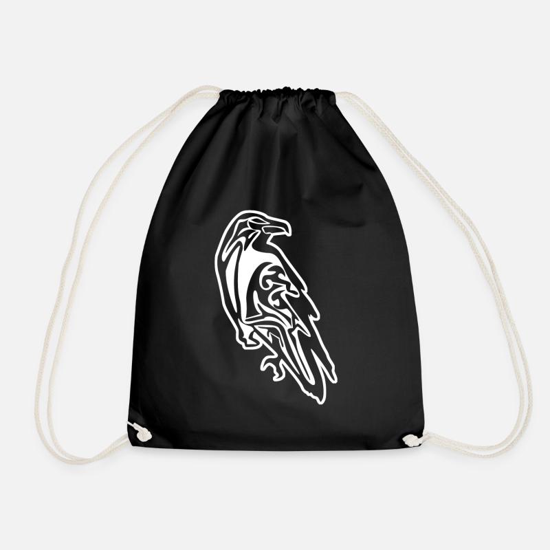 Raven Vikings Norsemen Ravens - Drawstring Bag - black