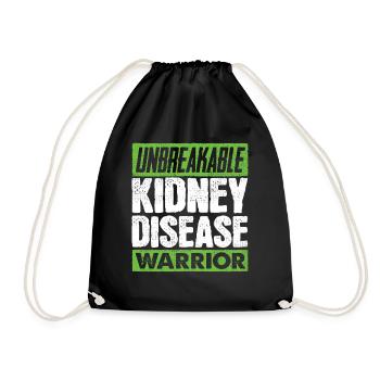 Awareness of kidney disease, kidney - Drawstring Bag - black - Front