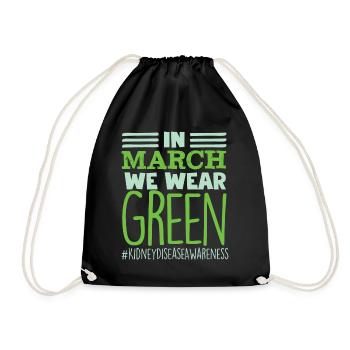 Awareness of kidney disease, kidney - Drawstring Bag - black - Front