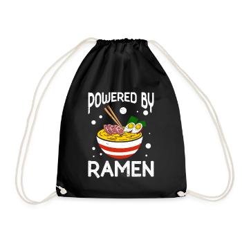 Ramen Noodle Soup Japanese Kawaii Gift Ramen - Drawstring Bag - black - Front