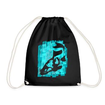 Koi Carpe Poisson Koi - Sac de sport léger - noir - Devant