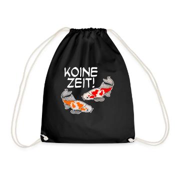 Koi Karpfen Keine Zeit Kois - Turnbeutel - Schwarz - Vorne