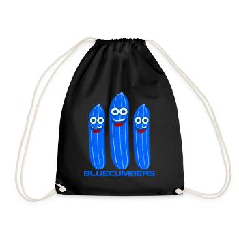 Blaue Gurken Bluecumbers Gurke - Turnbeutel - Schwarz - Vorne