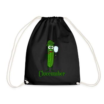 Gurken Detektiv Cluecumber Gurke - Turnbeutel - Schwarz - Vorne