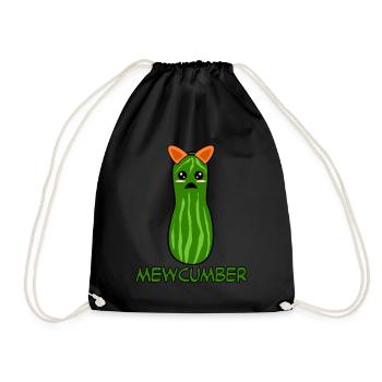 Gurken Katze Mewcumber Gurke - Turnbeutel - Schwarz - Vorne