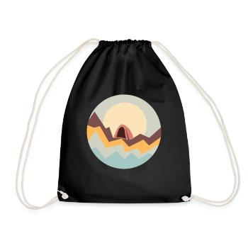 Mountaineering Trekking Hiking Camping - Drawstring Bag - black - Front
