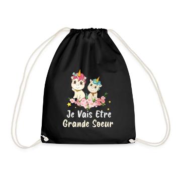 je vais etre grande soeur - Unicorn - Sac de sport léger - noir - Devant