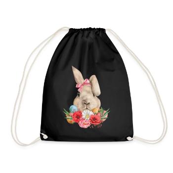 Easter Flowers and Eggs - Drawstring Bag - black - Front