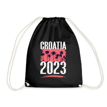 Croatia 2023 - Drawstring Bag - black - Front