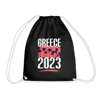Greece 2023 - Drawstring Bag - black - Front