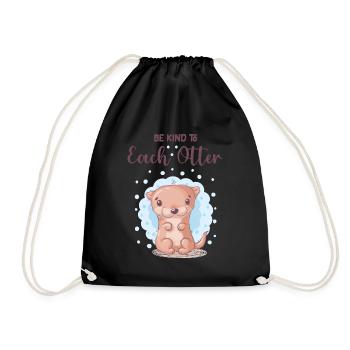 Be nice to every otter - Drawstring Bag - black - Front