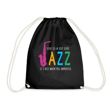 Musique jazz - Musiciens de jazz - Sac de sport léger - noir - Devant