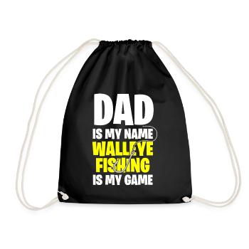 Pikeperch fishing, fish, perch, perch fishing - Drawstring Bag - black - Front