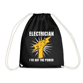 Elektriker Strom Elektroinstallateur - Turnbeutel - Schwarz - Vorne