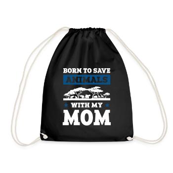 Bien-être animal maman - Sac de sport léger - noir - Devant