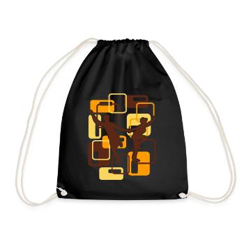Boogie Woogie Swing Retro Music Dancing - Drawstring Bag - black - Front