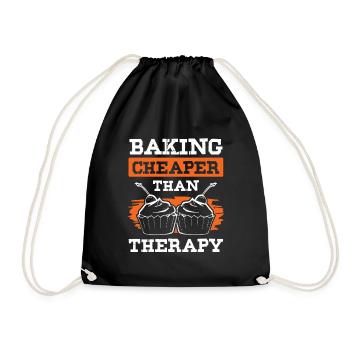 Baking Therapy - Drawstring Bag - black - Front