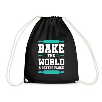 backen bäcker - Turnbeutel - Schwarz - Vorne