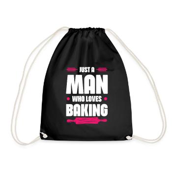 L’homme aime cuisiner - Sac de sport léger - noir - Devant