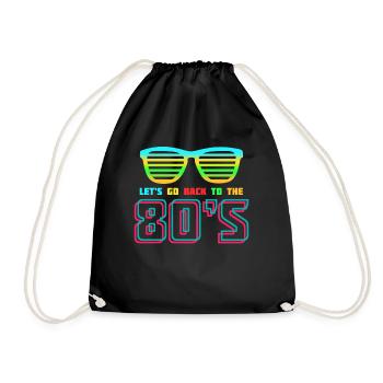80s 1980 Party Disco Vintage 80er - Turnbeutel - Schwarz - Vorne