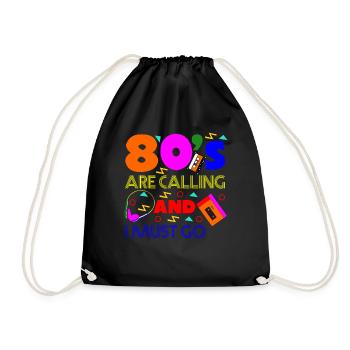 80er 1980 Party Disco Vintage 80s - Turnbeutel - Schwarz - Vorne