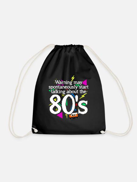 80s 80er Nostalgie Disco 1980 Party - Turnbeutel - Schwarz