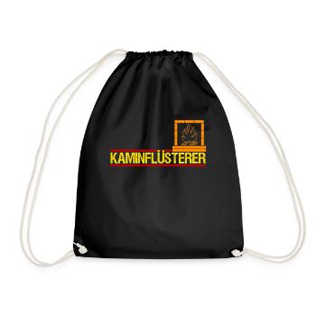 Kamin Kaminflüsterer Kaminofen Ofen - Turnbeutel - Schwarz - Vorne