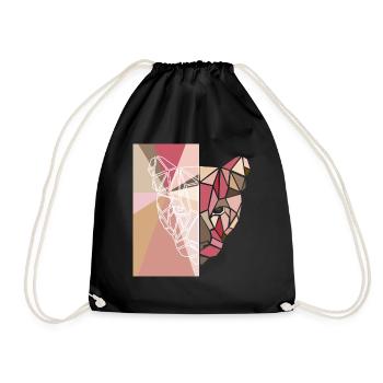 Tête de Tigre Géométrie - Rose - Sac de sport léger - noir - Devant