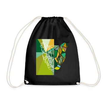 Tête de Tigre Géométrie - Verte - Sac de sport léger - noir - Devant