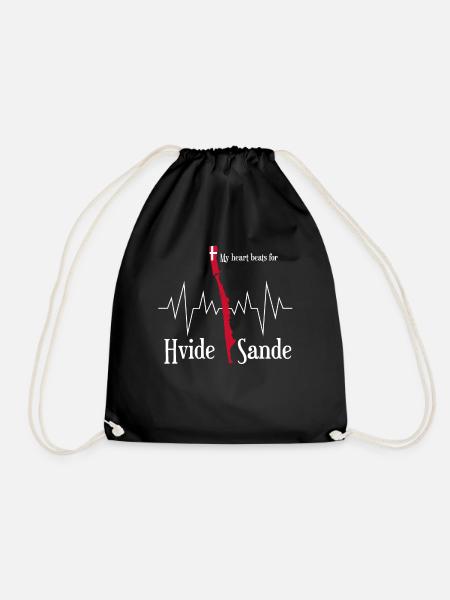 Hvide Sande Urlaub Flagge Dänemark - Turnbeutel - Schwarz